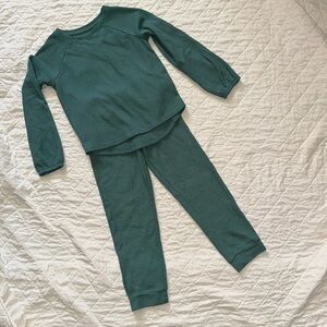 CAT & JACK WAFFLE TWO-PIECE OUTFIT GIRLS (TOP M 7/8) (PANTS 6/6X)